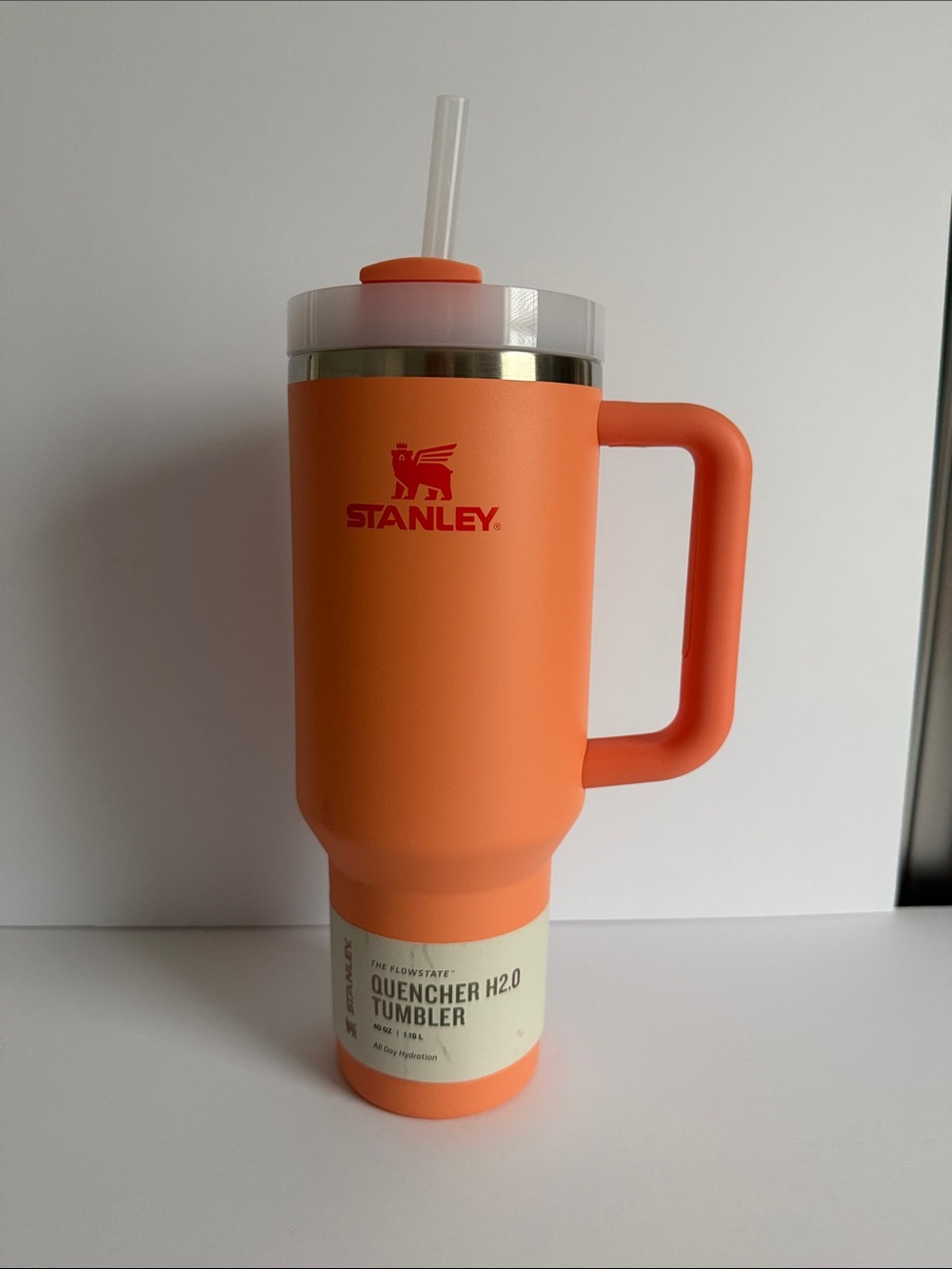 Stanley Orange Handle Insulated Tumbler with Straw 40oz